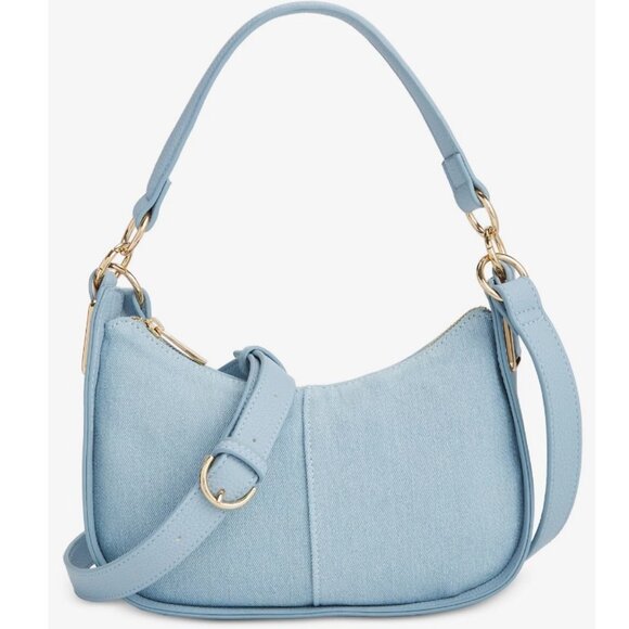 Macy's On 34th Dyanne denim small shoulder crossbody bag - Blue - Picture 1 of 12